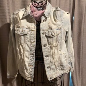 Distressed jean jacket